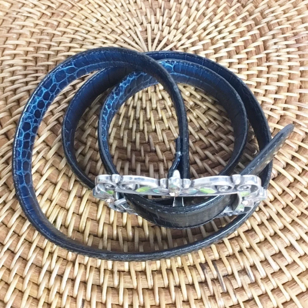 Brighton Black With Silver Buckle With Cute Flowers Size M-L 32